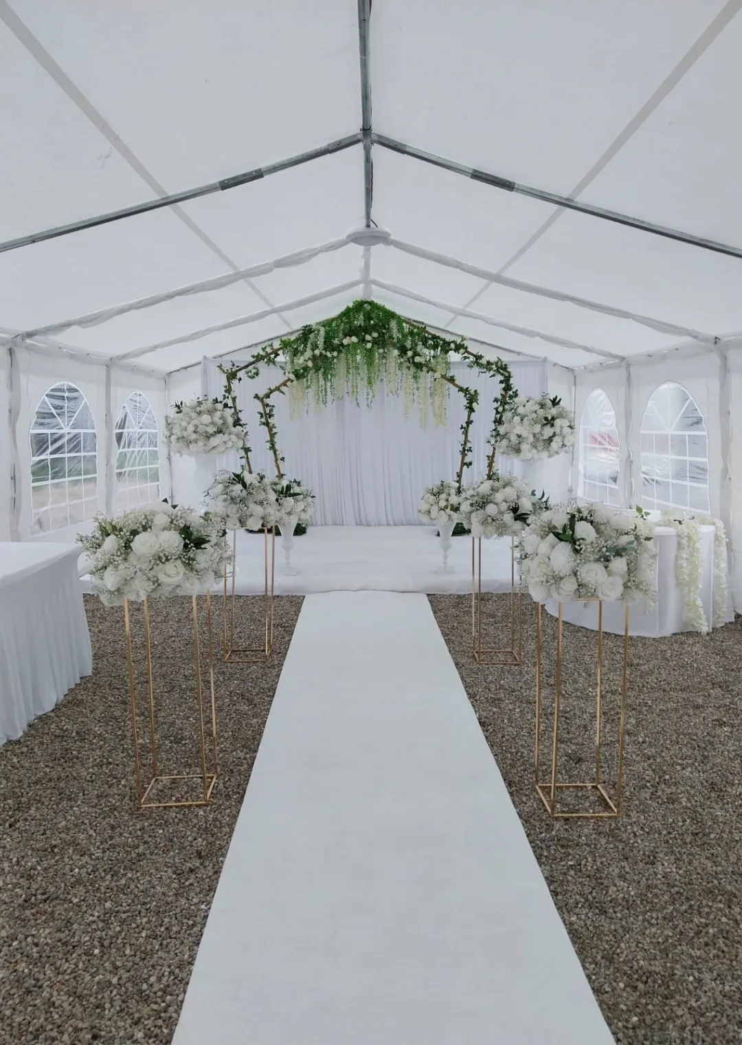tapis blanc mariage