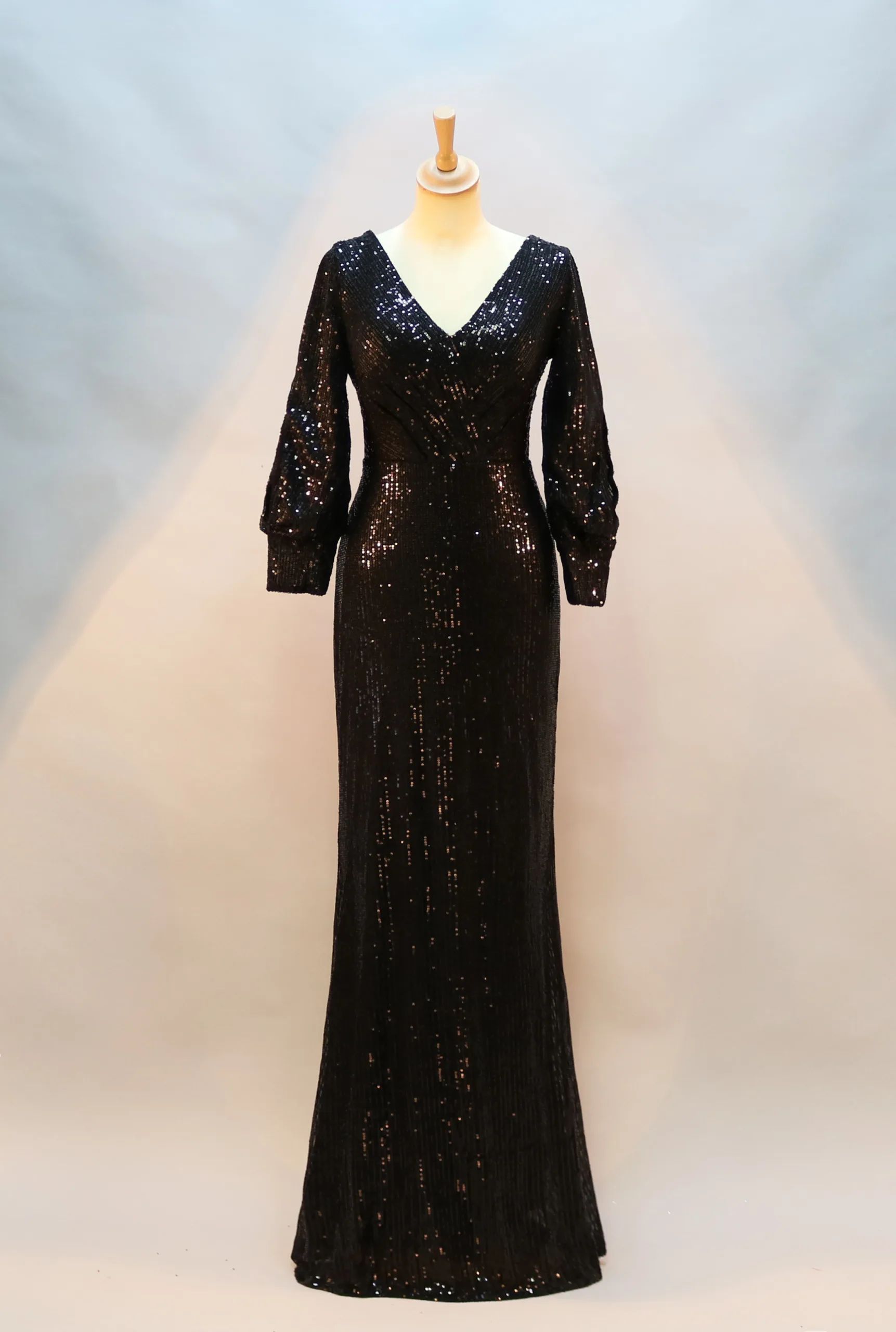 robe de soirée manches longues noir