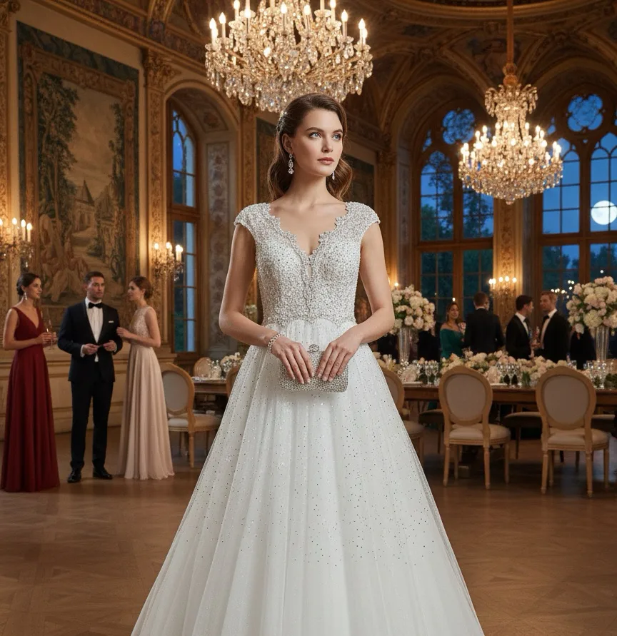 robe de cérémonie longue élégante avec bustier travaillé - idéale pour soirées et galas – Image 5