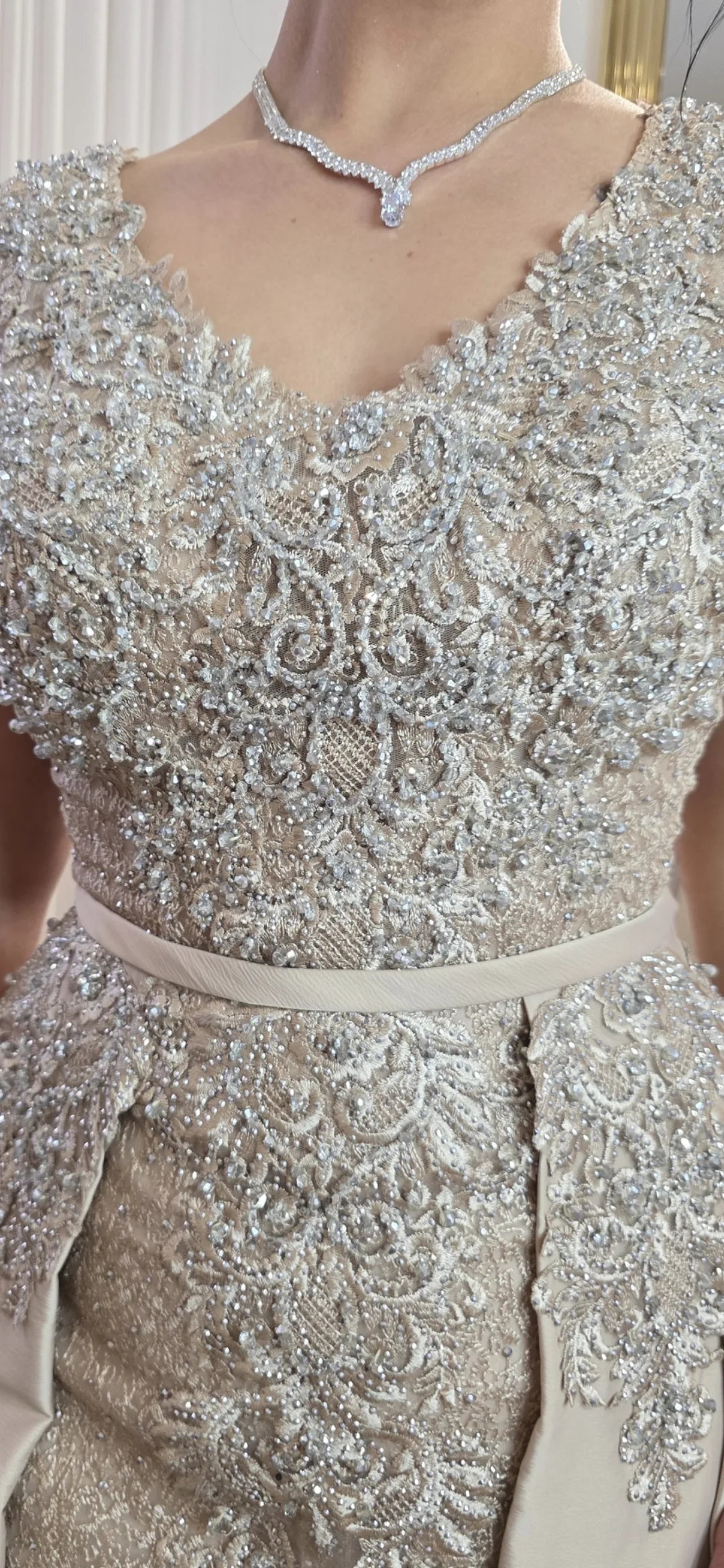 robe de soirée sirène avec sur-jupe