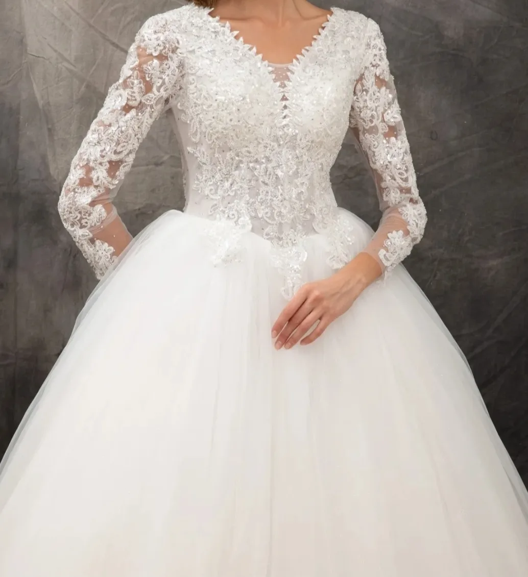 robe mariée princesse manche longue