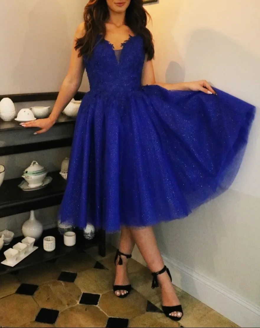 Robe de cérémonie courte style princesse en tulle et dentelle – Image 8