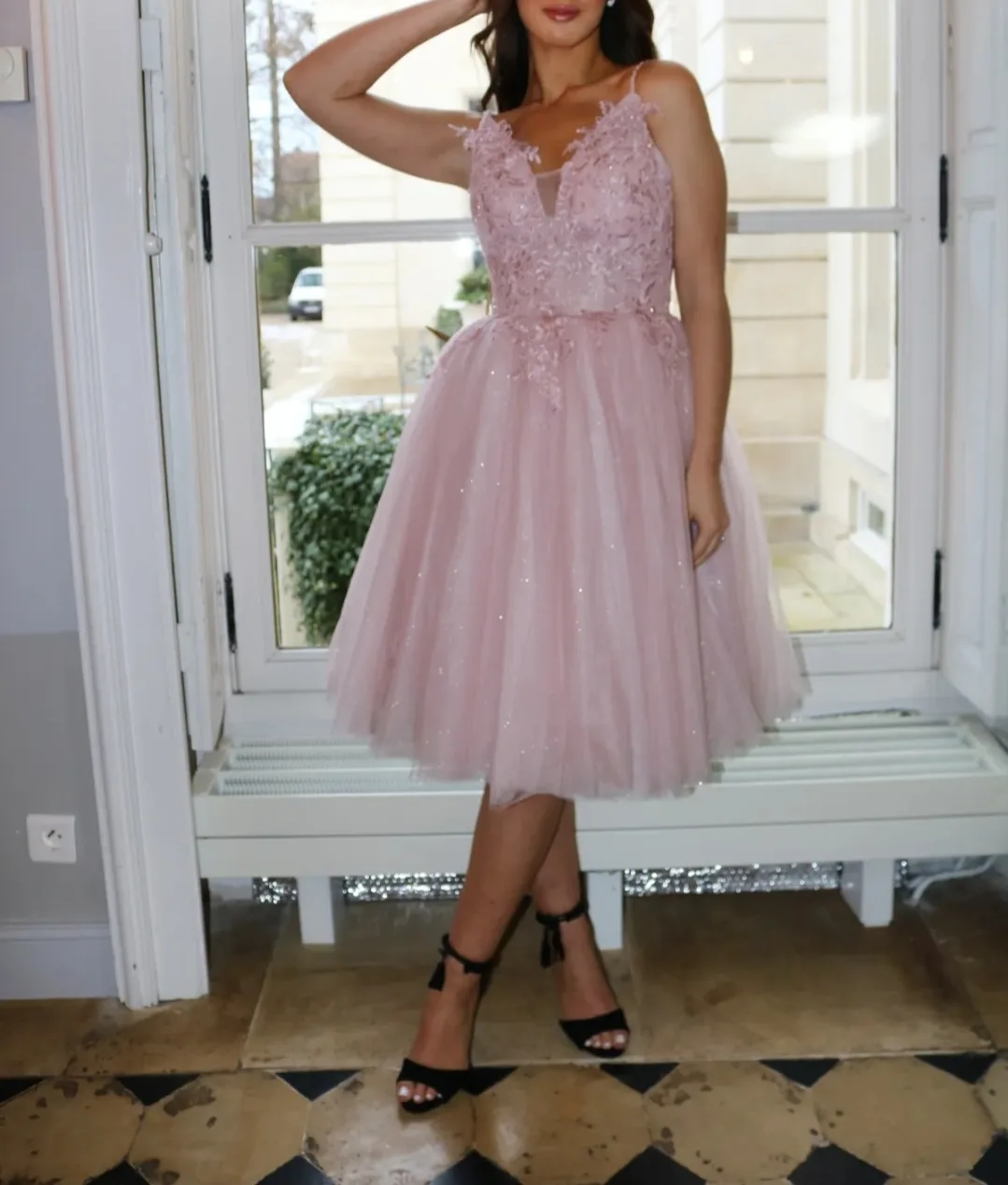 robe courte style princesse en tulle